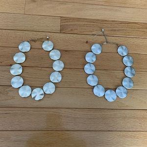 Brushed gold and silver statement necklace